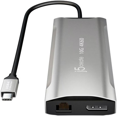 j5create - 4K60 Elite USB-C Triple-Monitor 10Gbps Mini Dock - Space Gray