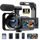 ?5K Video Camera Camcorder, Digital Camera 56MP Dual Lens WiFi 3'' 270° 16XZoom