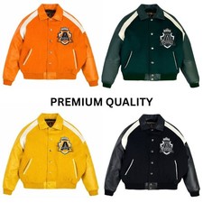 Men's AVIREX WOOL Real LEATHER Bomber JACKET Avirex CLASSIC Wool Bomber Jacket