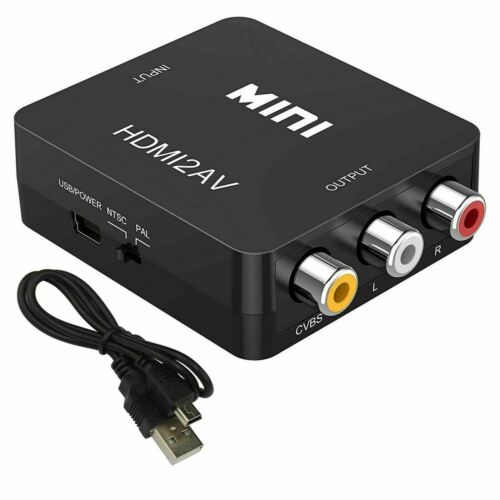 revelación Vibrar oportunidad Av HDMI 1080P RCA Audio Video Compuesto CVBS Convertidor Adaptador Mini  HDTV/DVD | eBay