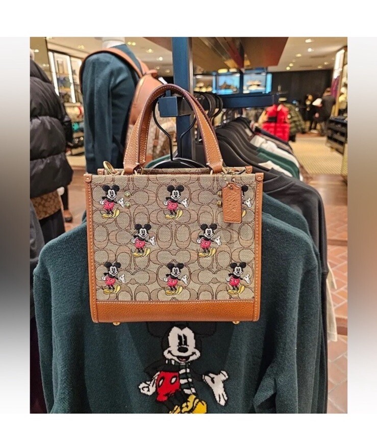 Coach X Disney Mickey Mouse Dempsey Tote 22 In Signature