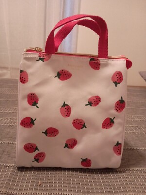 NEW Kate Spade Just Desserts Strawberry Print Insulated Lunch Bag Tote 10'' x 6''