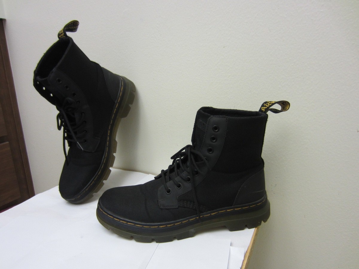 Dr Martens Combat Boots Mens M9 W10 Combs AirWair Lace Up Canvas Black AW004