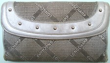 - LONGCHAMP  portefeuille/porte-monnaie compagnon  toile/ cuir gris TBEG vintage