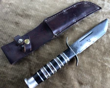Vintage WWII WW2 Theater Era Cattaraugus 225Q Bowie Trench Knife w/ Sheath