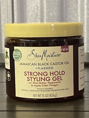 Shea Moisture Jamaican Black Castor Oil Flaxseed Strong Hold Styling Gel, 15 Oz