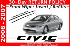 Genuine OEM Honda Civic 4dr Wiper Insert Rubber Pair Front 2006 2007 Inserts Set