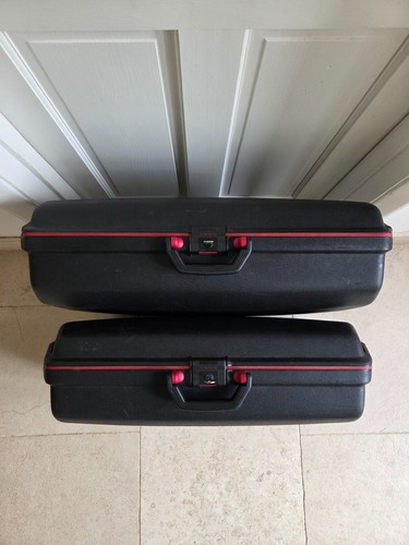 2x Samsonite Large Black Hardshell Suitcase with 2 Wheels, Handle, Lock & Key - Picture 3 of 10