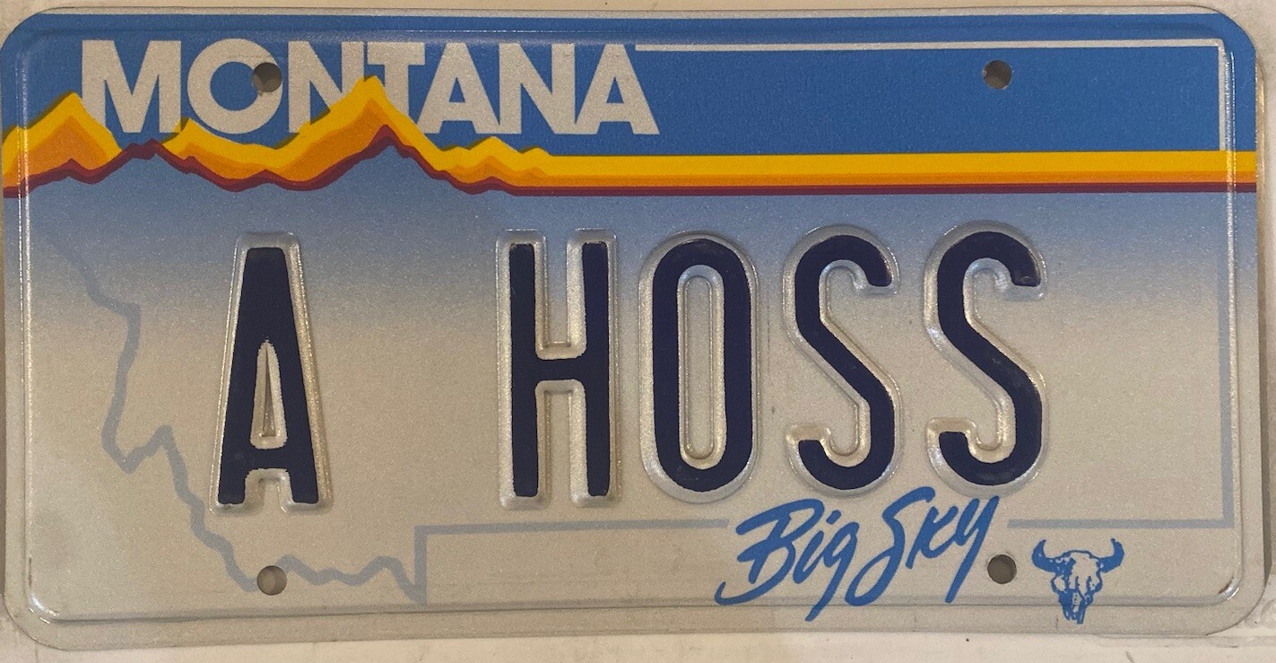 Vanity A HOSS SOUTHERN SLANG HORSE license plate Big Strong Man Friend
