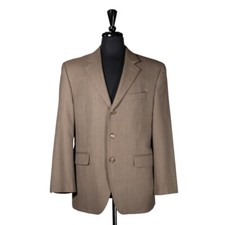 Ralph Lauren Mens 40S Brown Check Wool Blazer 3 Button Lined Sport Coat