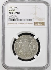 1920 Maine Commemorative Half Dollar NGC AU Details US Silver Coin
