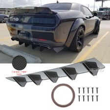 For Dodge Charger Challenger Rear Diffuser Bumper Fins Spoiler Lip Carbon Fiber