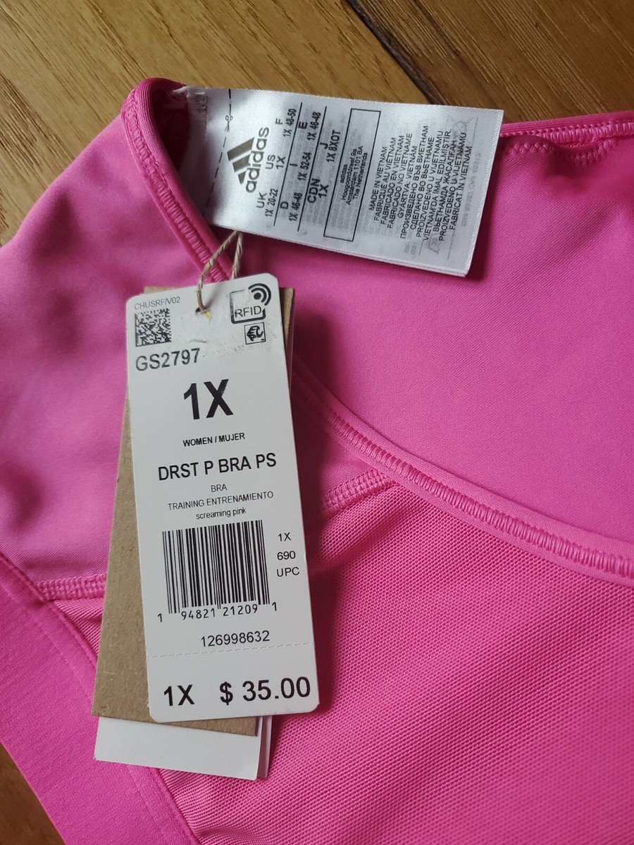 NWT Women's Plus Adidas Don't Rest Alphaskin Pink Athletic Padded