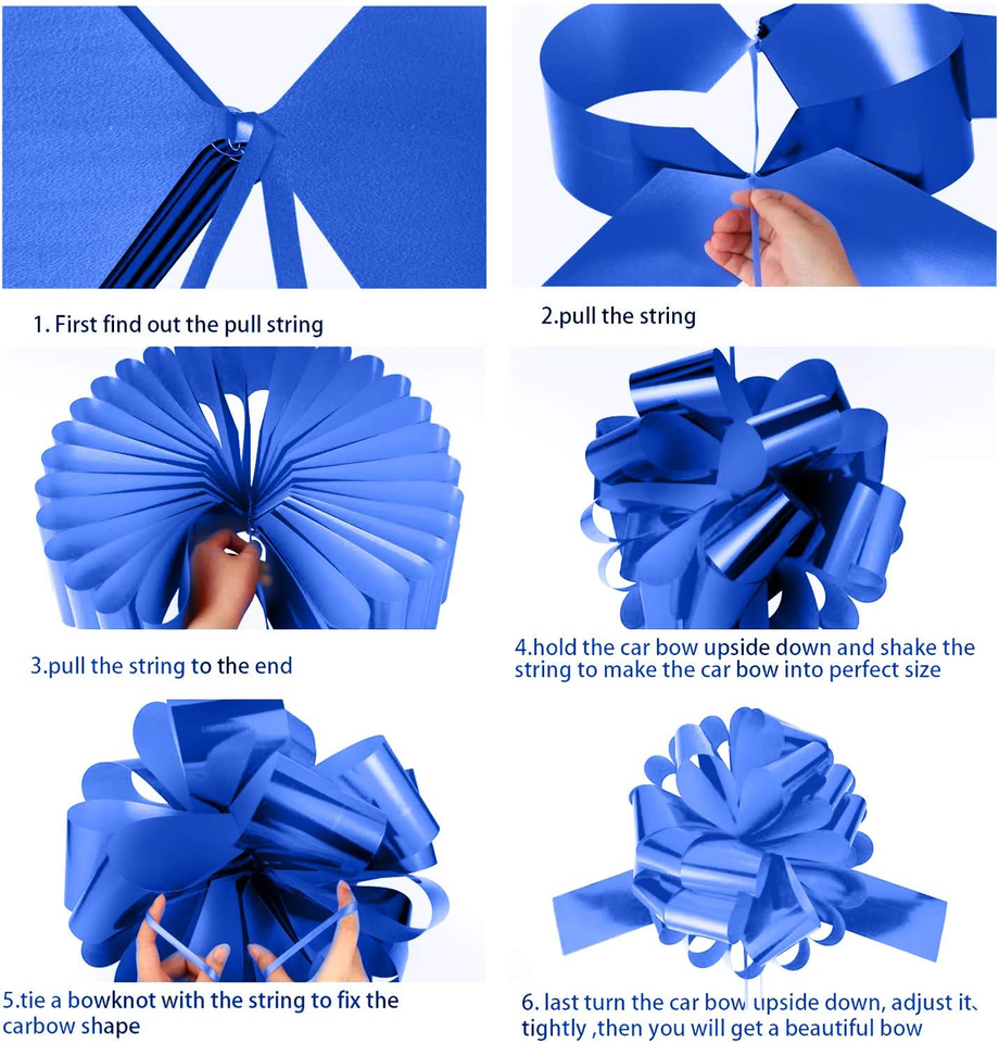 Car Bow Pull Bow Car Gift Wrapping Bow with 20 Ft Christmas Bows for