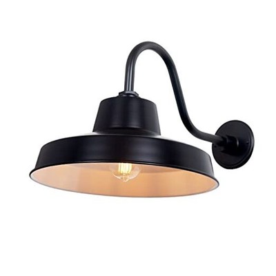 14 Inch Outdoor Gooseneck Barn Light Fixture with 14 in. Long Extension Arm, 