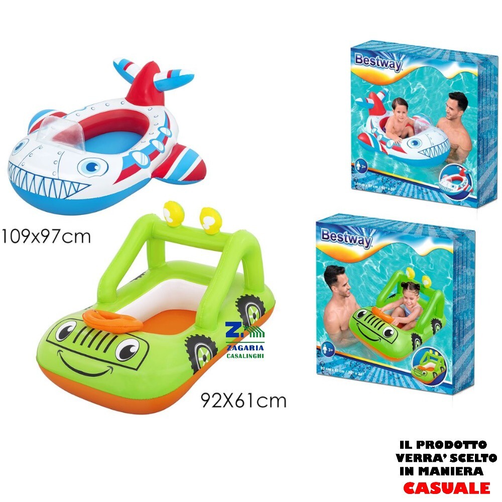 CANOTTO CANOTTINO GONFIABILE PER BAMBINI JEEP O AEREO BESTWAY 3 - 6 ANNI