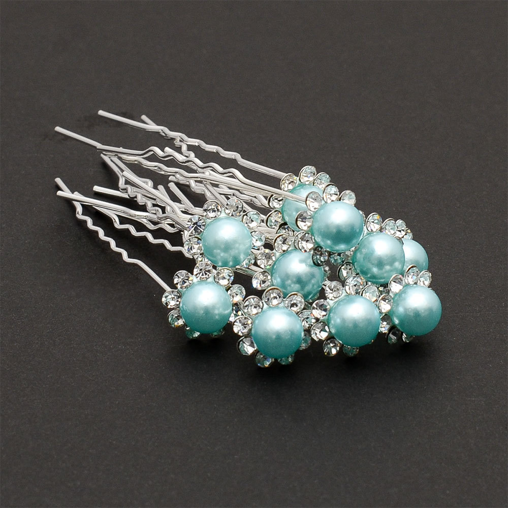 Haarnadeln Set 10 Stück - Perlen Strass Blumen Für Hochzeit & Braut Frisur