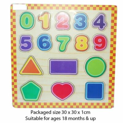 Holz Form & Zahlen Puzzle Sortieren Lehrspielzeug Puzzle Pädagogisch Kinder