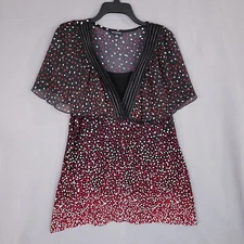 Notations Women's Pullover Blouse Polka Dot Multicolor Size XL