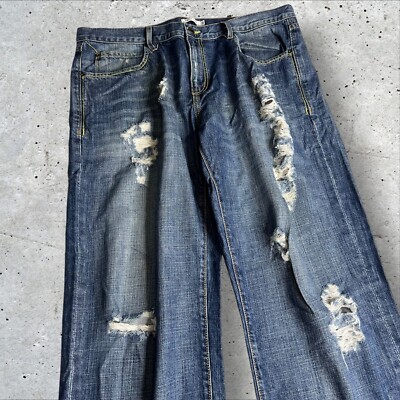 Ryan Kenny Distressed Jeans Wide Leg Size 38