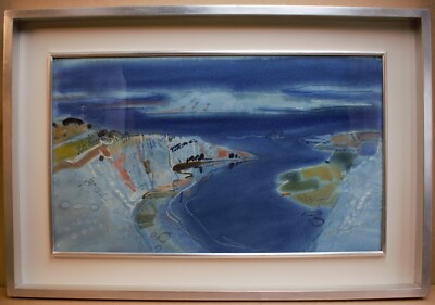 Adria Inseln Italien. Original Aquarell des denkmalgeschützten Künstlers Patrick Hall um 1970