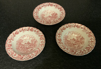 Myotts Country Life England Jagdmotiv 3 Stück Bowl/Schälchen Staffordshire (B2S)