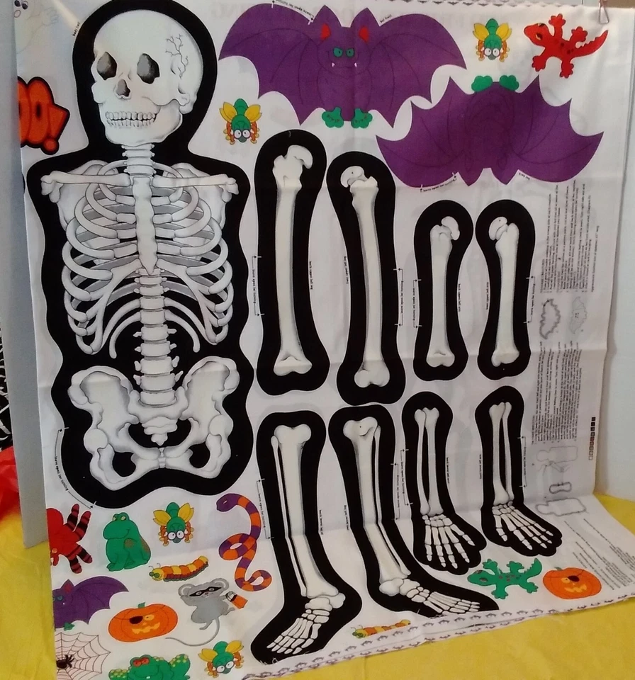 Fabric Mr. Bones Friends Door Hanging Halloween Pattern Fabric Glow-In-the-Dark - Image 2 of 4