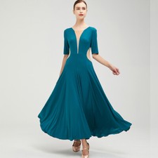 Latin Ballroom Dance Dress Modern Salsa Waltz Standard Long Dress Q146 2 Colors