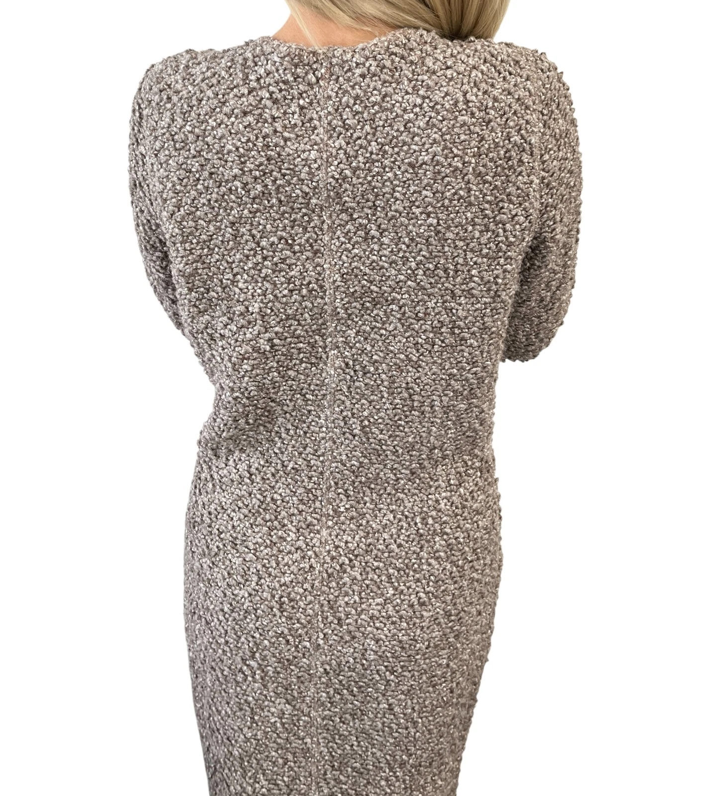 Cappotto lungo CHANEL vintage 93A CC Mark logo bottoni #38 tasca lana grigia