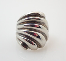 Vintage Sterling Silver Ribbed Banded Band Ring Sz 5.5