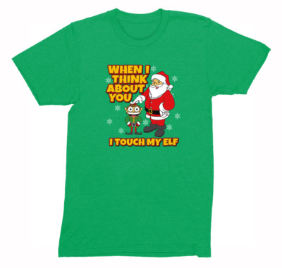 Mens When I Think About You I Touch My Elf Ugly Christmas Sweater Funny T Shirt Ebay