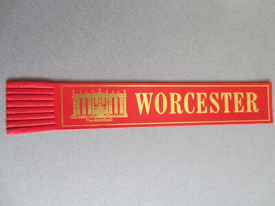 Leather BOOKMARK WORCESTER The Guildhall  RED Unused