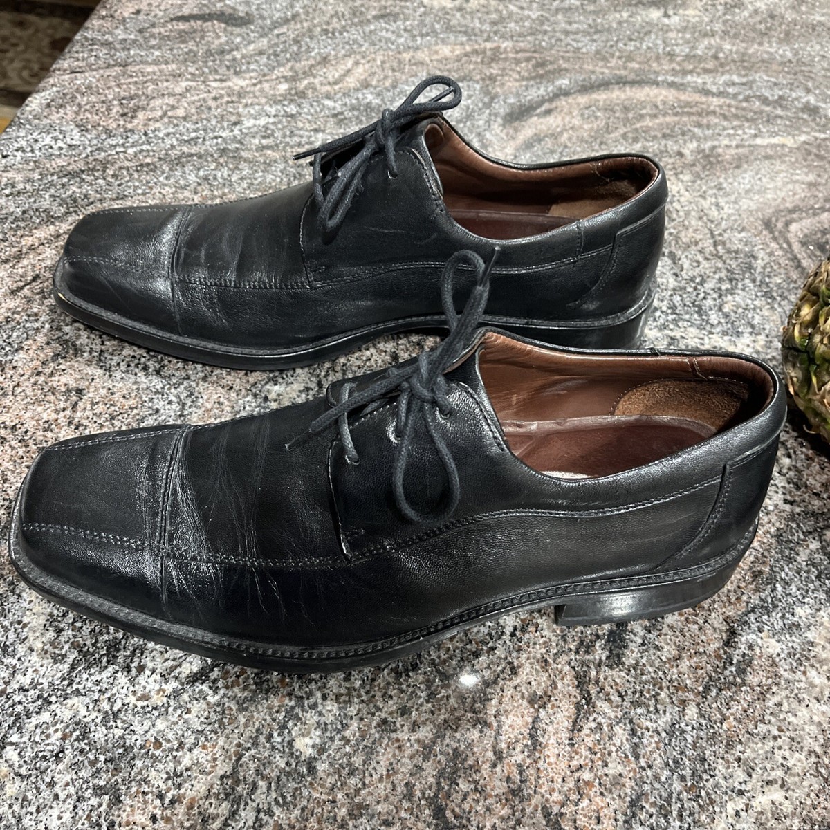 Johnston & Murphy Melton Mens 10d Black Oxford Cap Toe Dress 