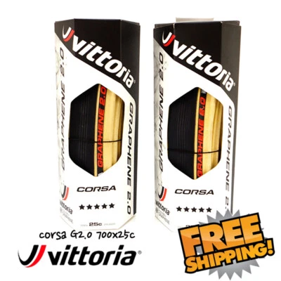 Vittoria Corsa G2.0 Competition 700 x 25C Road Clincher Tire-Skin Black Tan Para