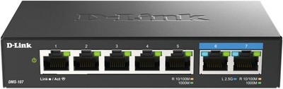 D-Link DMS-107E 7-Port Multi-Gigabit Unmanaged Switch 2x 25G 5x 1G Ports