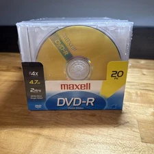 Maxell DVD-R 16x 4.7GB Recordable DVD in Slimline Jewel Case 20 Pack 051170/MDM