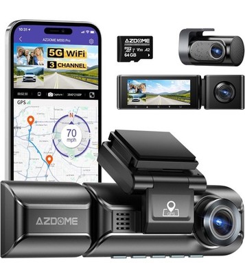 AZDOME M550 3 Lens 4K Dashcam Auto 2.5K+ 1080P+ 1080P vorne hinten innen 