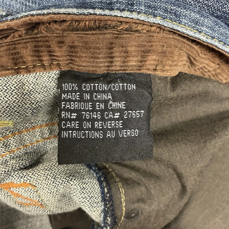 复古 90 年代生锈冲浪牛仔裤宽松 Y2K 男式 34x34 蓝色深水洗 — 第 4/4 张图片