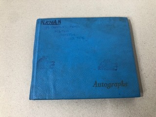 Vintage 1970s CRICKET autograph book with 17 county teams football signatures