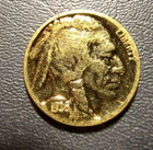 1936-P, Gold Plated Buffalo Nickel, Indian Head Nickel