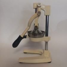 Orange X Medium Size Hand Crank Juicer - White