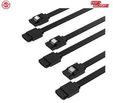 3 Pack SATA Cable III 6Gbps Straight HDD SDD Data Cable with Locking Latch 18 In