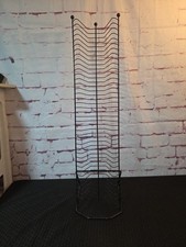 Vtg Black Wire DVD/video game Storage Tower Rack Media Holds 40 Free-standing!