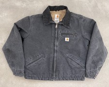 Vintage Carhartt Detroit Jacket Blanket Lined Womens Large WJ097 PTL Petrol Gray