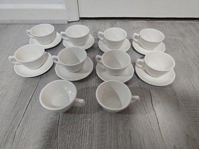 Buffalo China Cup & Saucer Lot Of 10 Cups, 8 Saucers