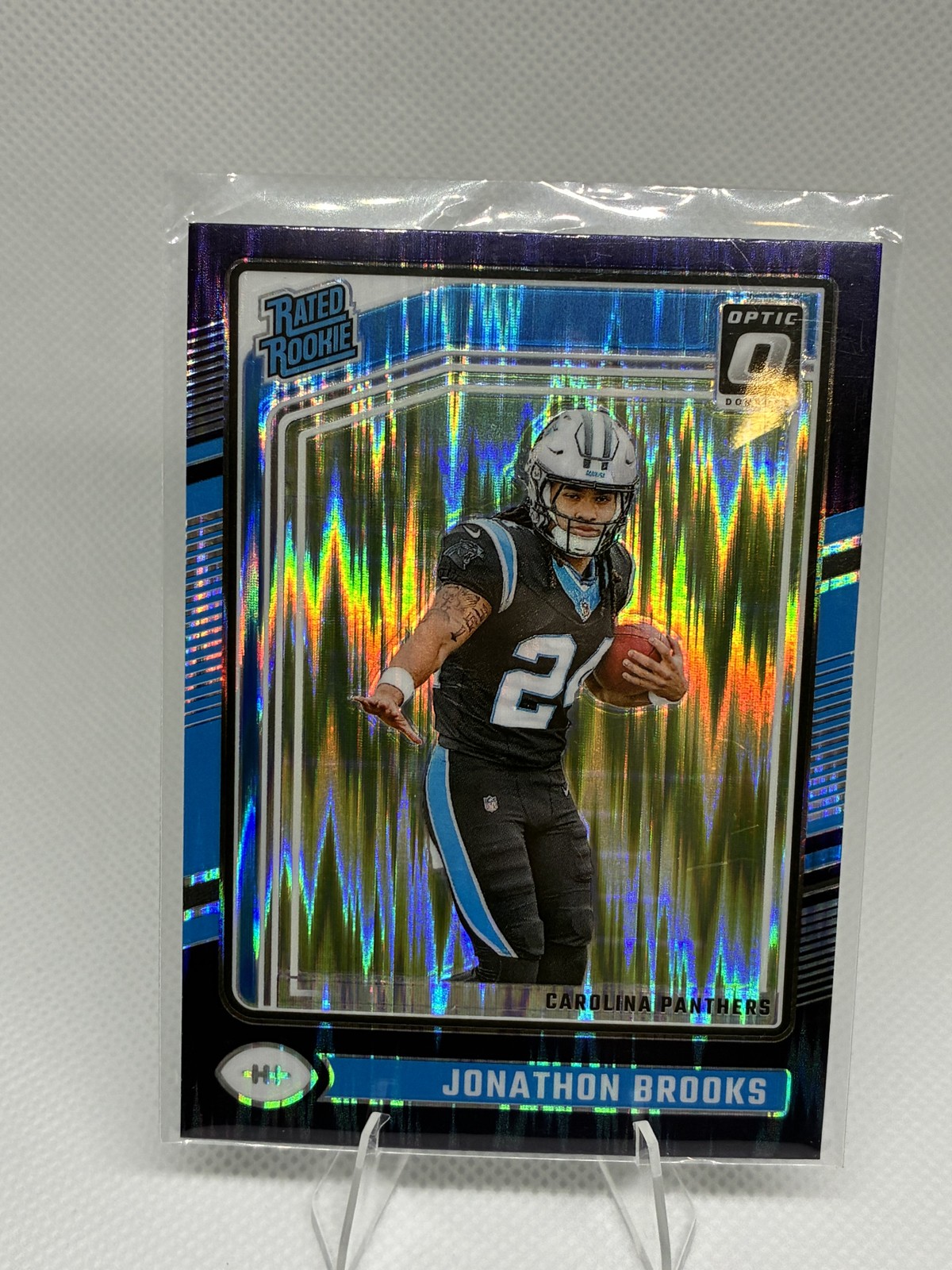 2024 Panini Donruss Optic - Rated Rookie Jonathon Brooks #258 Purple Shock Prizm