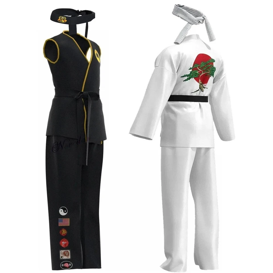 The Karate Kid Daniel LaRusso Cosplay Costume Karate Kid Adult Uniform Outfit UK