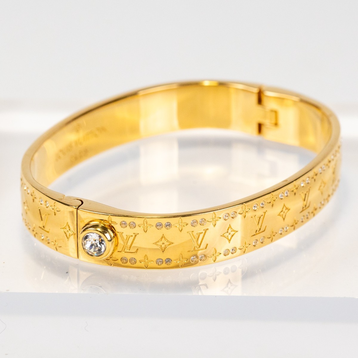 Louis Vuitton Nanogram Strass Bangle Bracelet M64860 Gold Tone