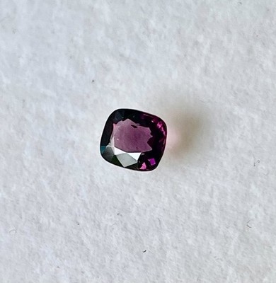 Natural 100% VVS 1.43 ct 7.2x6.4x3.4 mm Cushion Purple Spinel Mogok Gemstone