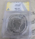 1927-S Peace dollar with UNC details cleaned
